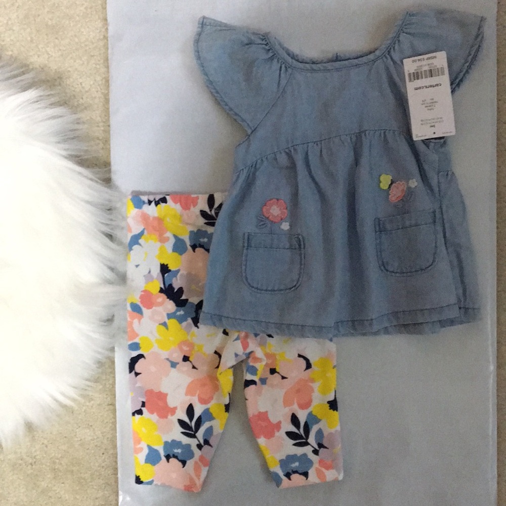 Carter’s Baby Girl Dress and Pants 3M